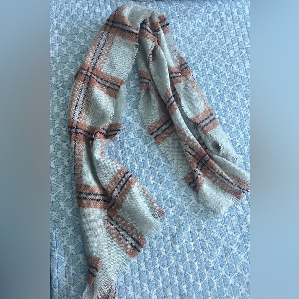 Plaid Fringe Scarf
